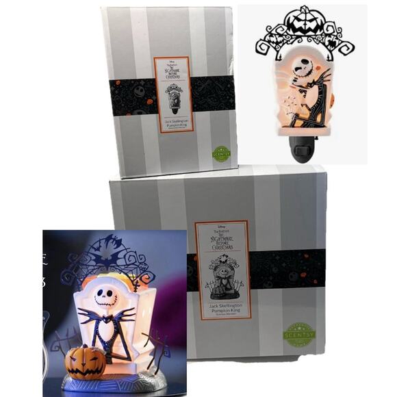 Scentsy Warmer Set Nightmare Before Christmas Jack Skellington Pumpkin King Zero - Picture 1 of 5